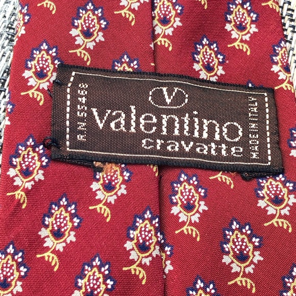 Valentino Cravatte Vintage Floral Pattern Necktie Tie - Picture 4 of 7